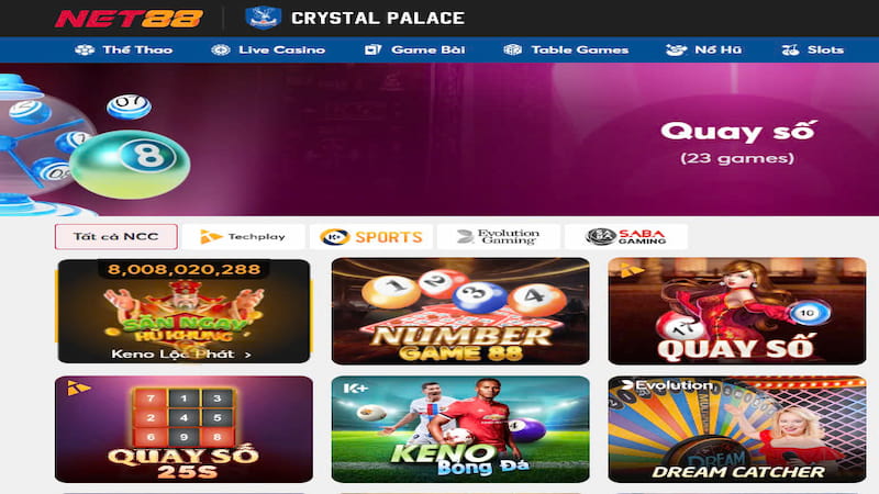 Giao diện dễ hiểu, bố cục rõ ràng tại nhà cái Net88